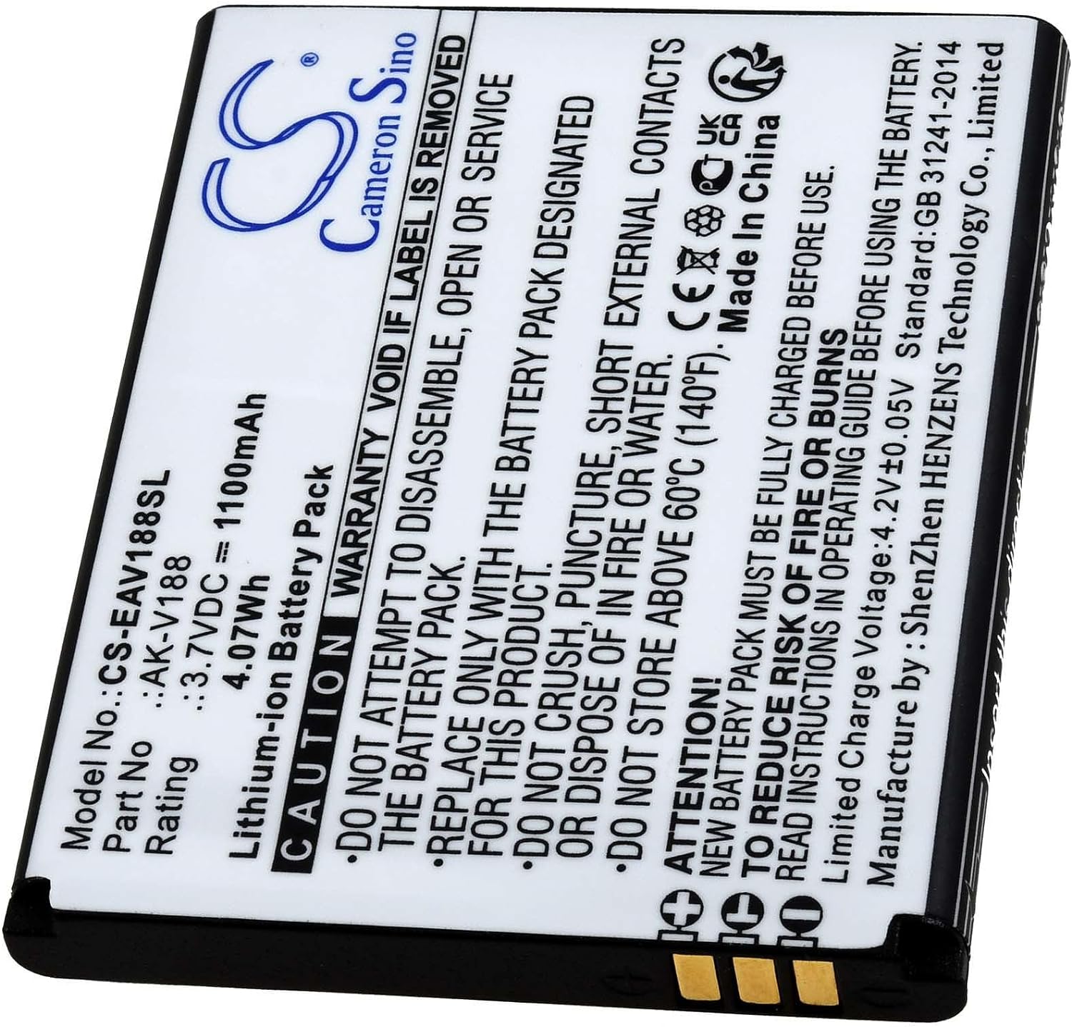 Akku für 3,7V Li-Ion Emporia Touch Smart TouchSmart AK-V188 AKV188(Ersatz)