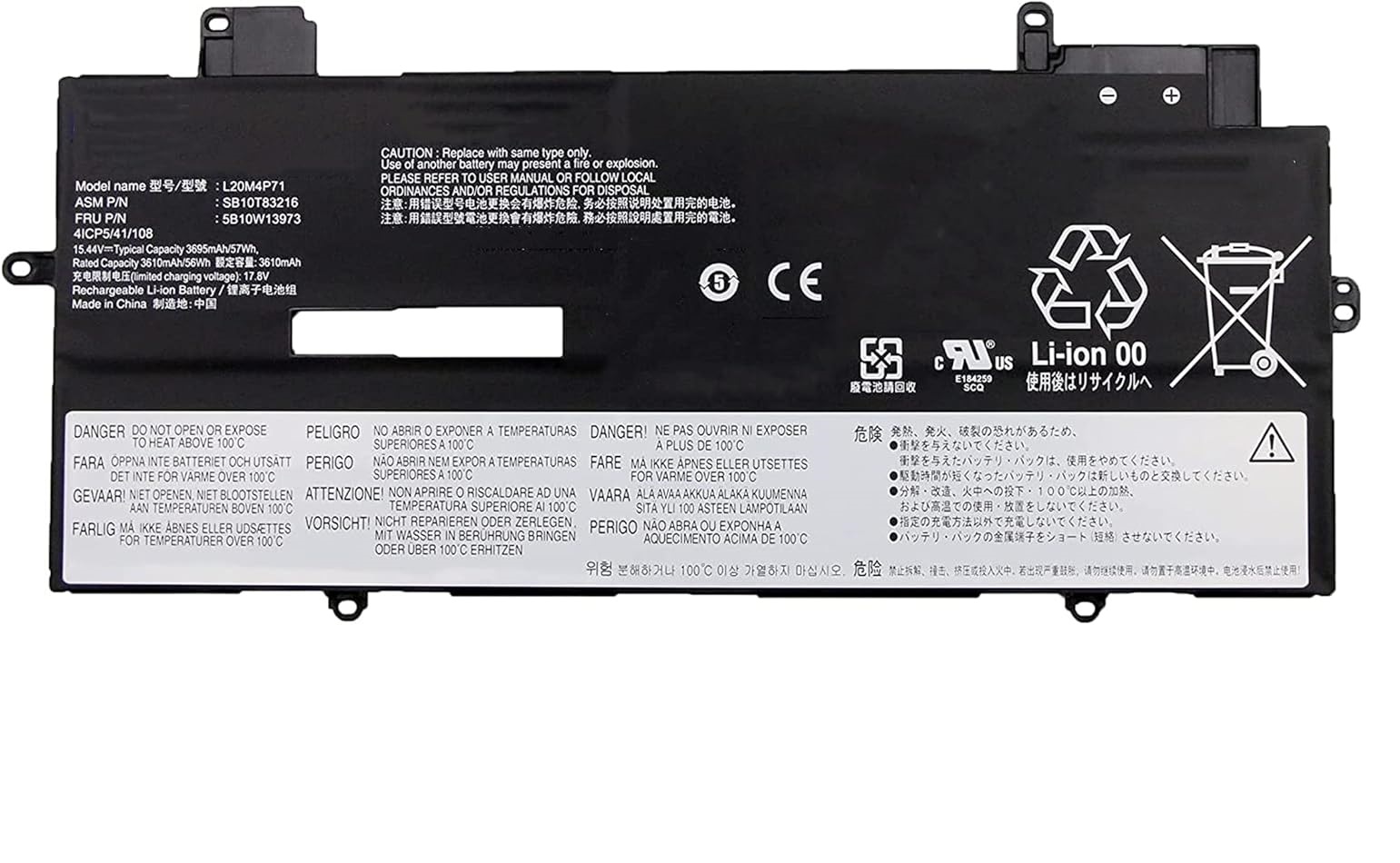 Akku für L20M4P71 Lenovo ThinkPad X1 Carbon 9th 10th Gen ThinkPad X1 Yoga 6th 7th Gen L20D4P71 L20L4P71 L20C4P71(Ersatz)