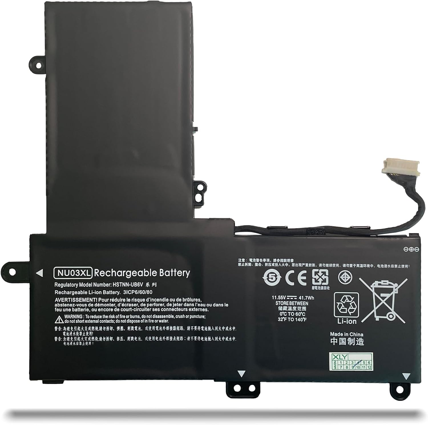 Akku für NU03XL HP 843536-541 844201-850 844201-855 HSTNN-UB6V TPN-C128 TPN-W11 (Ersatz)